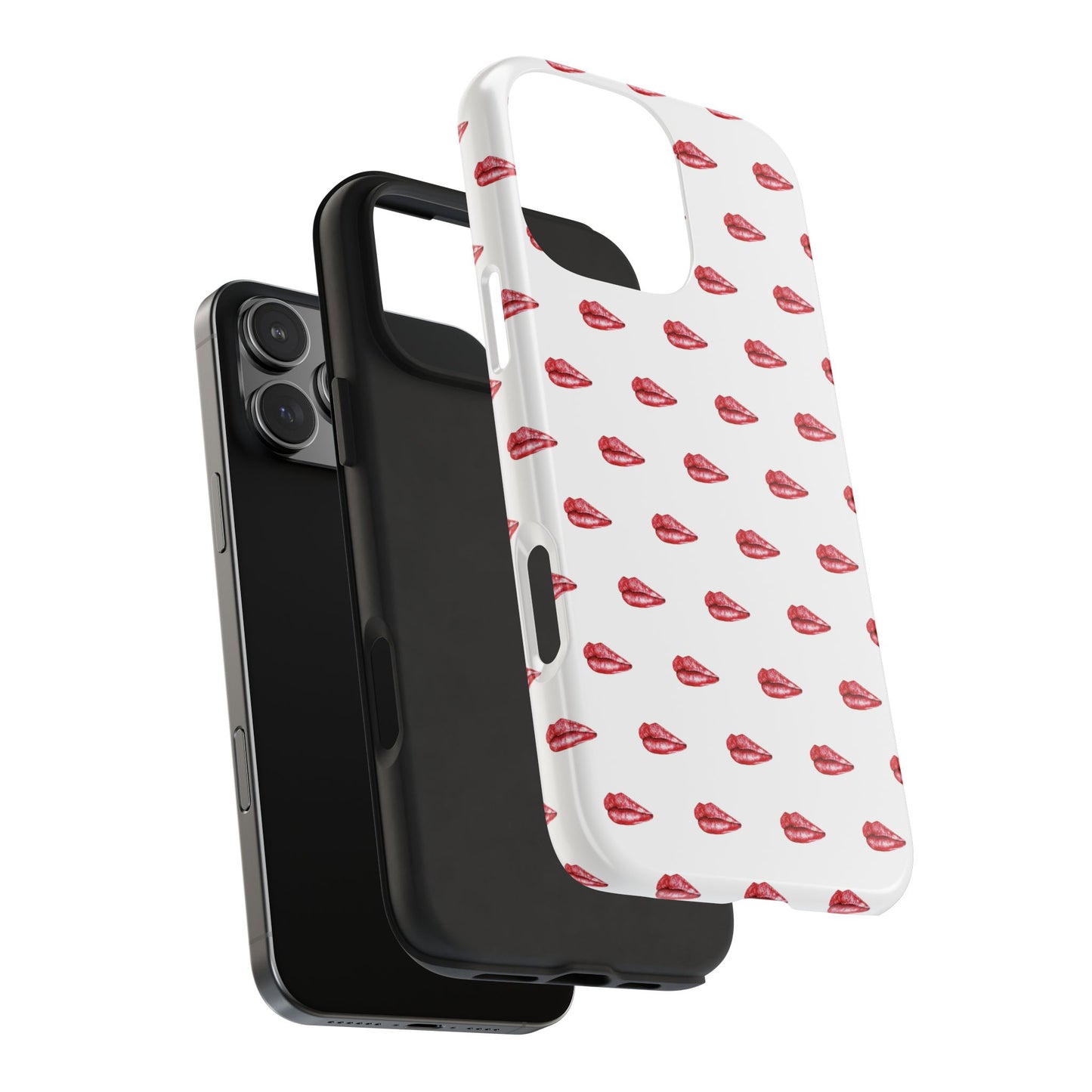 Lip Print Tough Phone Cases, Cute Phone Accessories, Stylish Phone Covers, Gifts for Her, Trendy Tech Essentials
