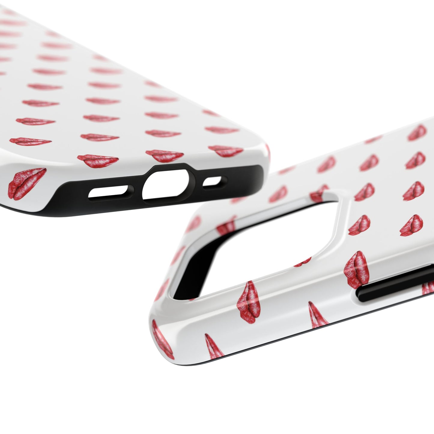 Lip Print Tough Phone Cases, Cute Phone Accessories, Stylish Phone Covers, Gifts for Her, Trendy Tech Essentials