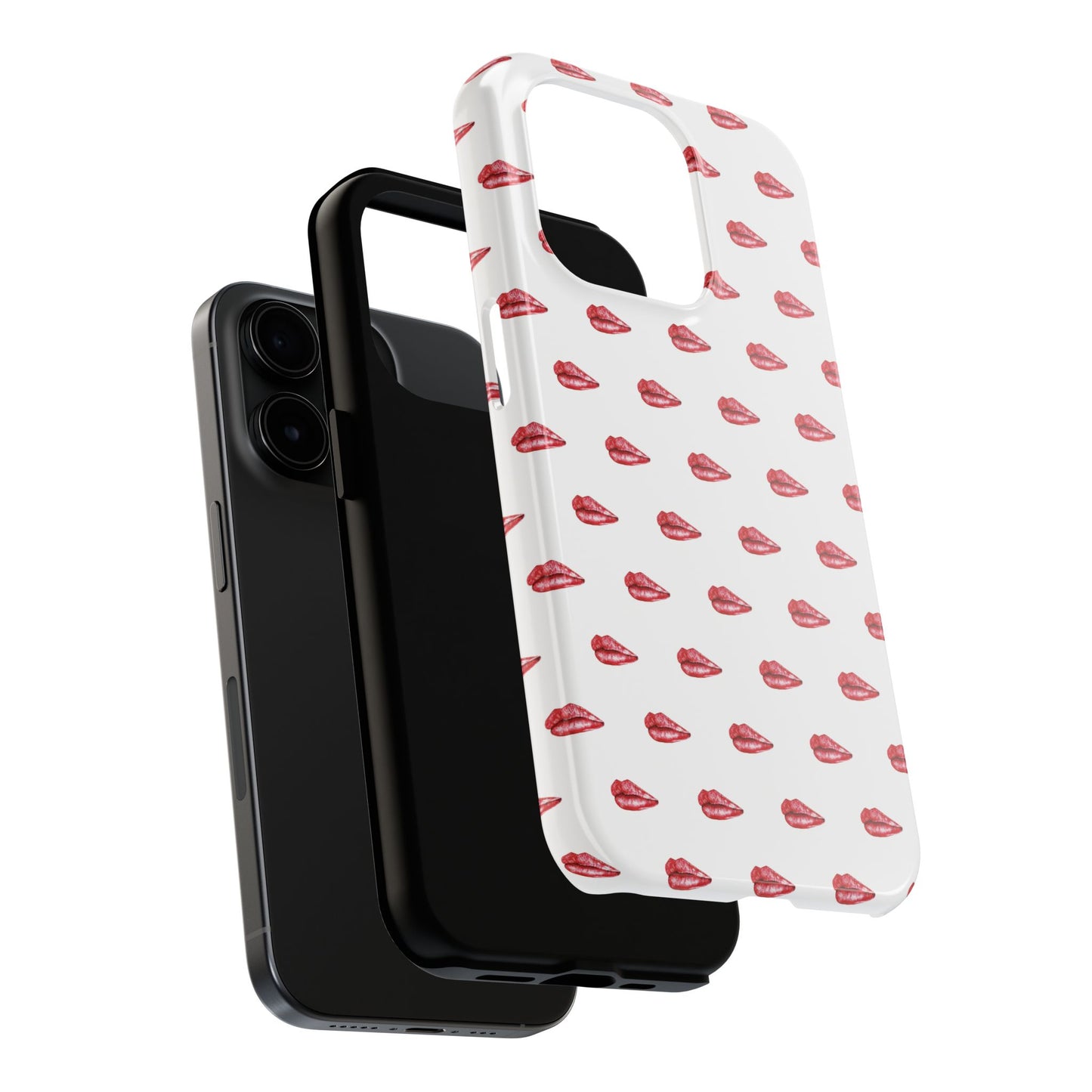 Lip Print Tough Phone Cases, Cute Phone Accessories, Stylish Phone Covers, Gifts for Her, Trendy Tech Essentials