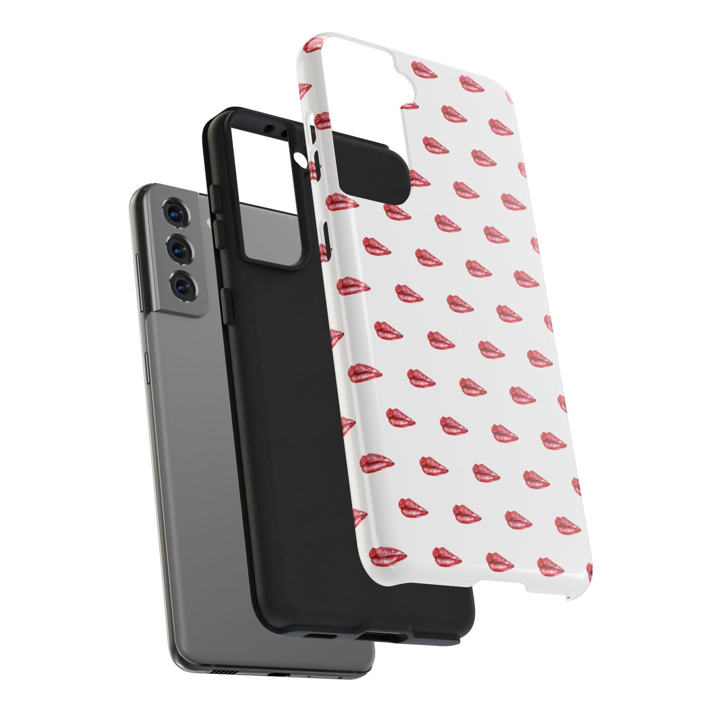 Lip Print Tough Phone Cases, Cute Phone Accessories, Stylish Phone Covers, Gifts for Her, Trendy Tech Essentials