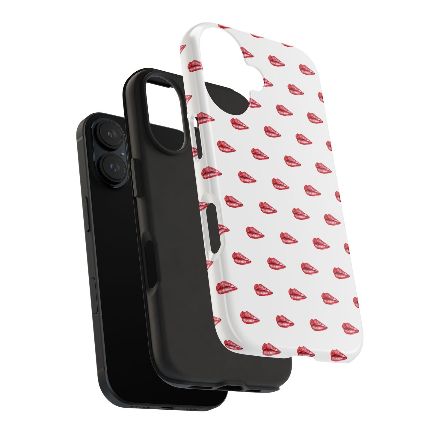 Lip Print Tough Phone Cases, Cute Phone Accessories, Stylish Phone Covers, Gifts for Her, Trendy Tech Essentials