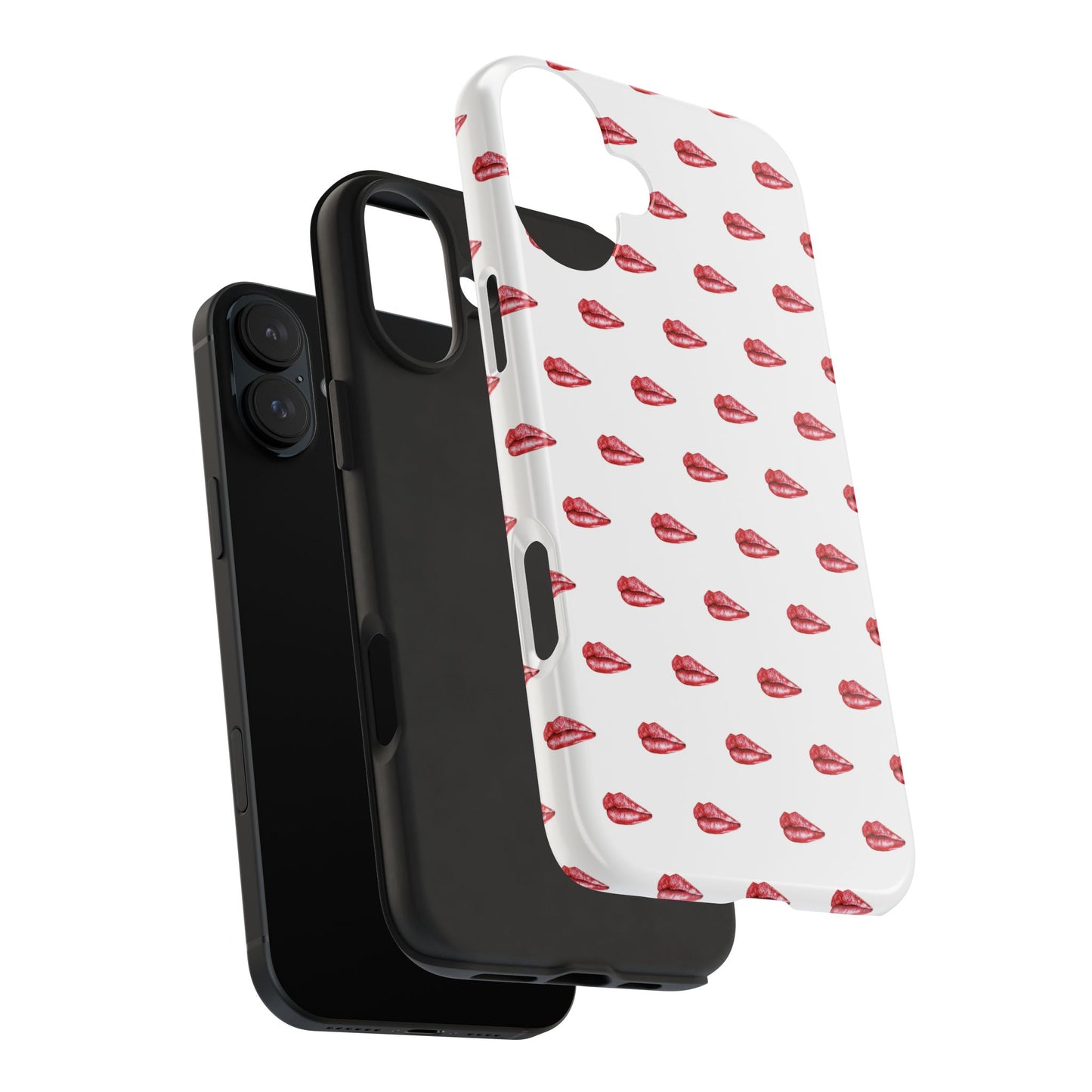 Lip Print Tough Phone Cases, Cute Phone Accessories, Stylish Phone Covers, Gifts for Her, Trendy Tech Essentials