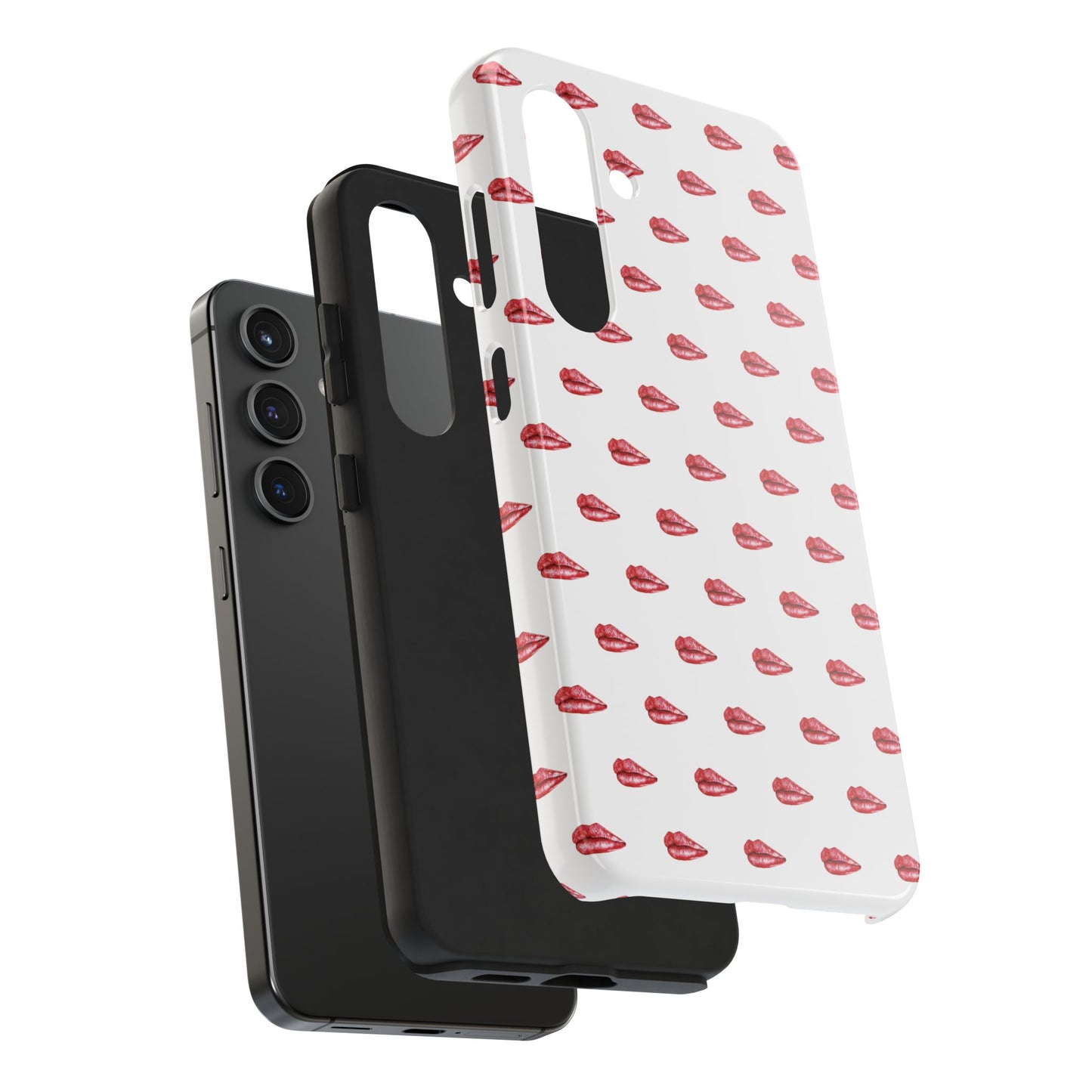 Lip Print Tough Phone Cases, Cute Phone Accessories, Stylish Phone Covers, Gifts for Her, Trendy Tech Essentials