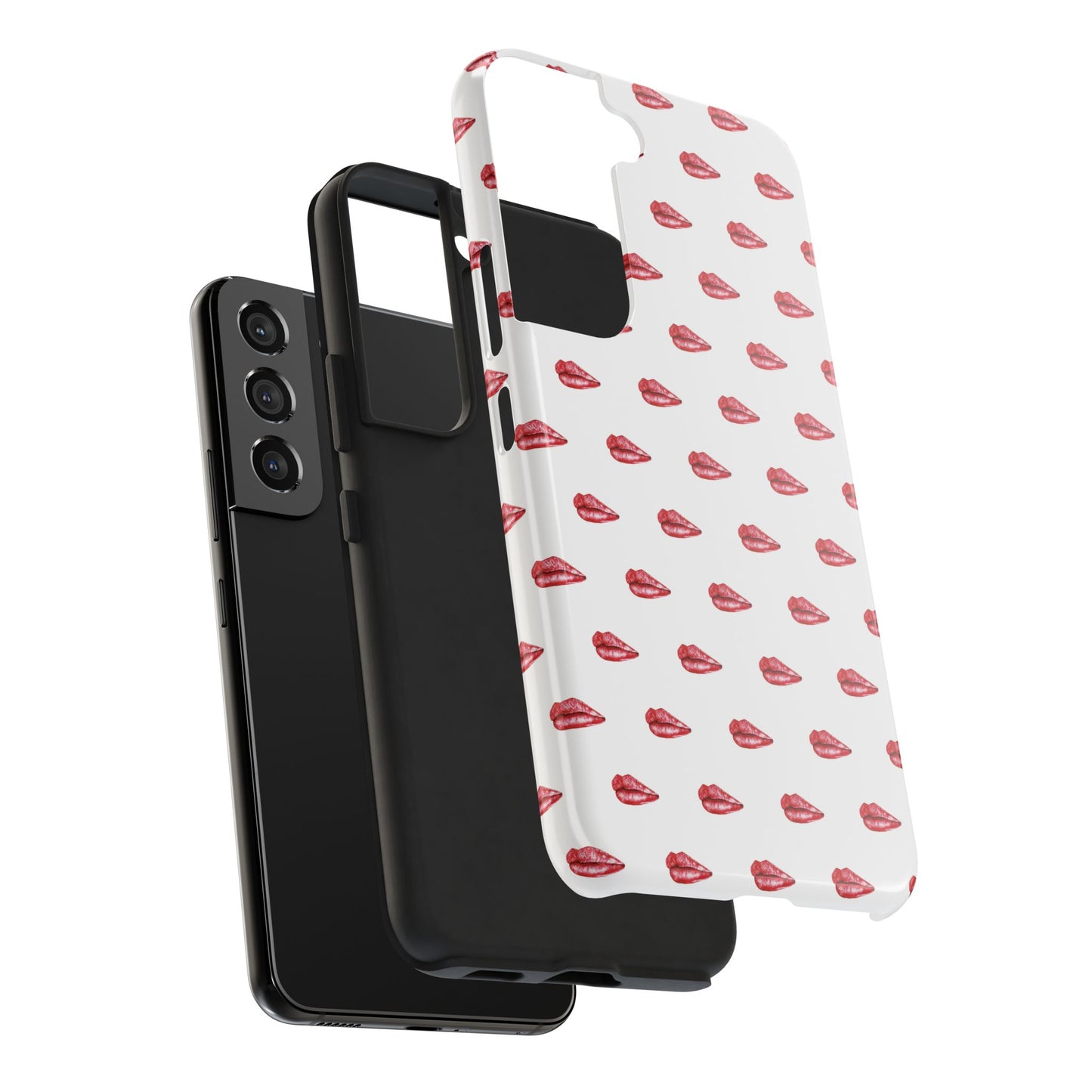 Lip Print Tough Phone Cases, Cute Phone Accessories, Stylish Phone Covers, Gifts for Her, Trendy Tech Essentials