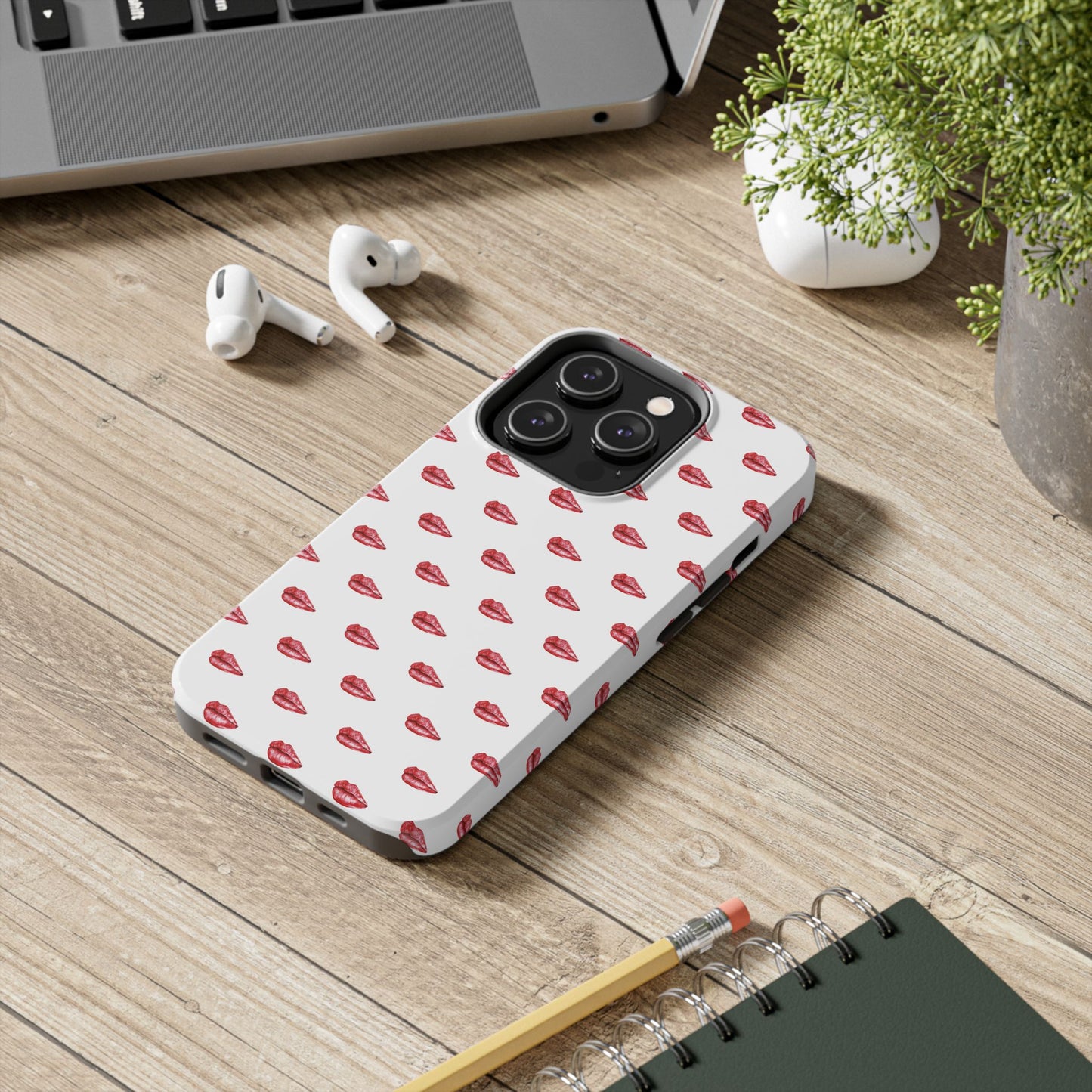 Lip Print Tough Phone Cases, Cute Phone Accessories, Stylish Phone Covers, Gifts for Her, Trendy Tech Essentials