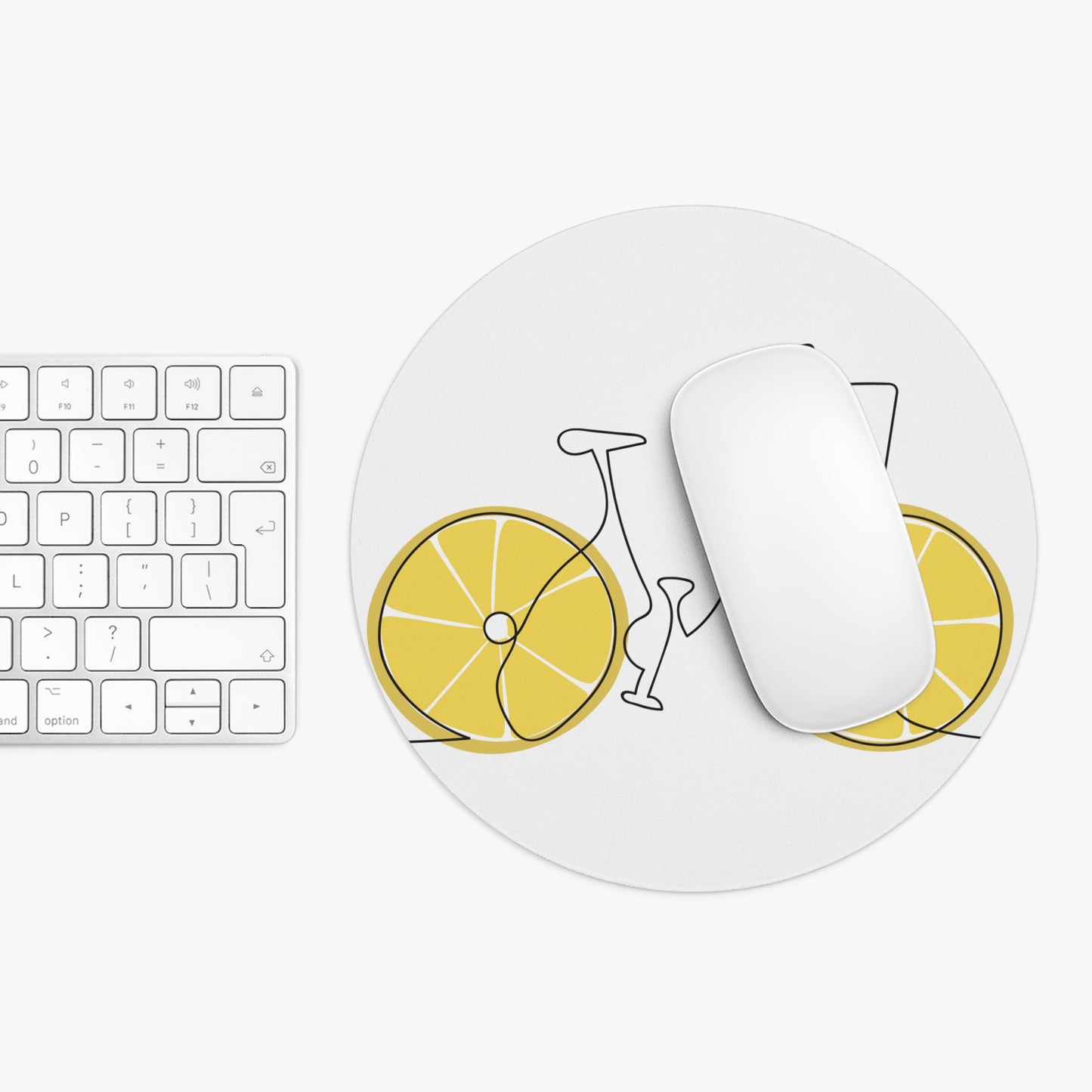 Lemon Bicycle Mouse Pad, Fun Office Decor, Gift for Cyclists, Unique Desk Accessory, Bright & Cheerful