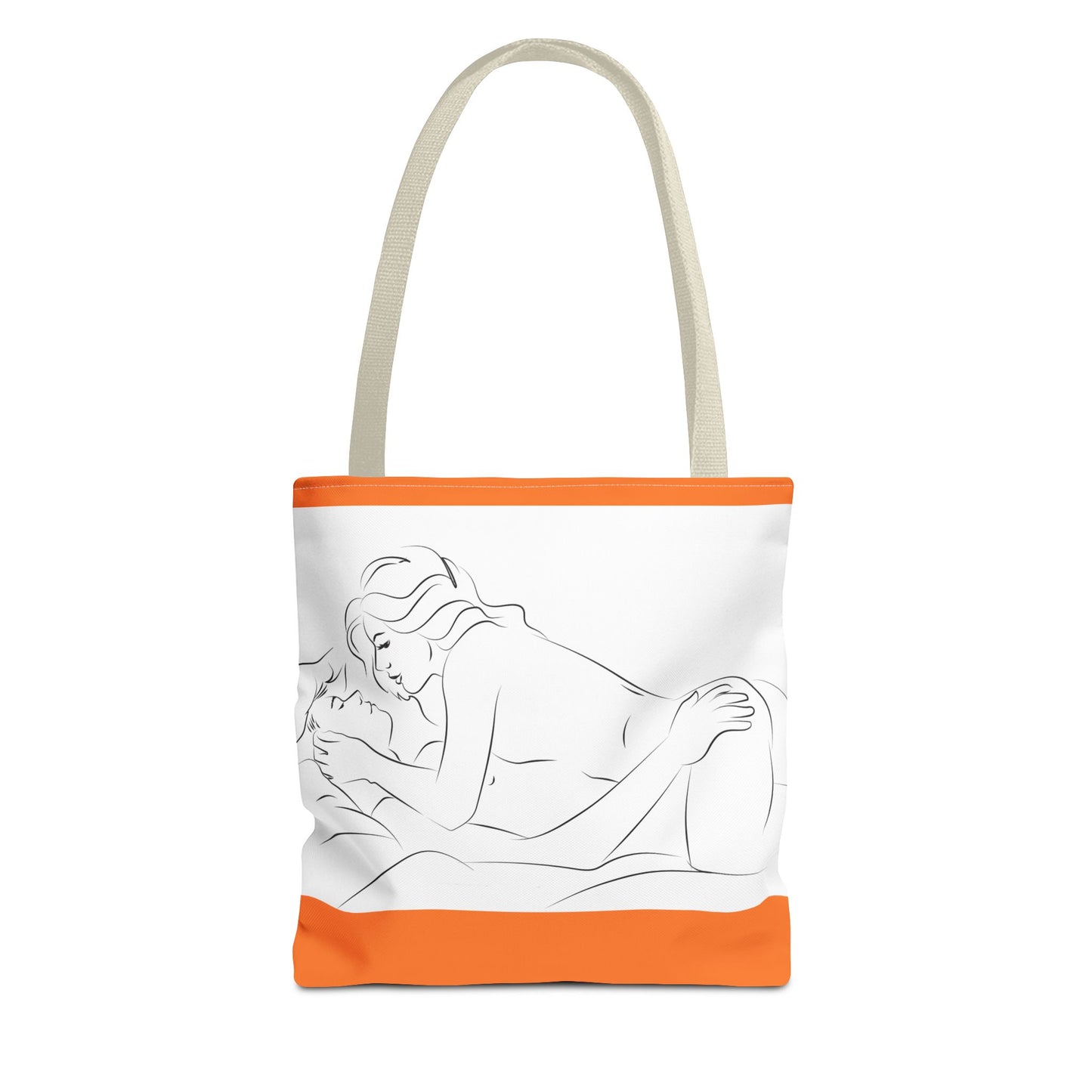 Sensual Art Tote Bag, Unique Beach Bag, Boho Chic Carryall, Gift for Her, Romantic Design for Date Night