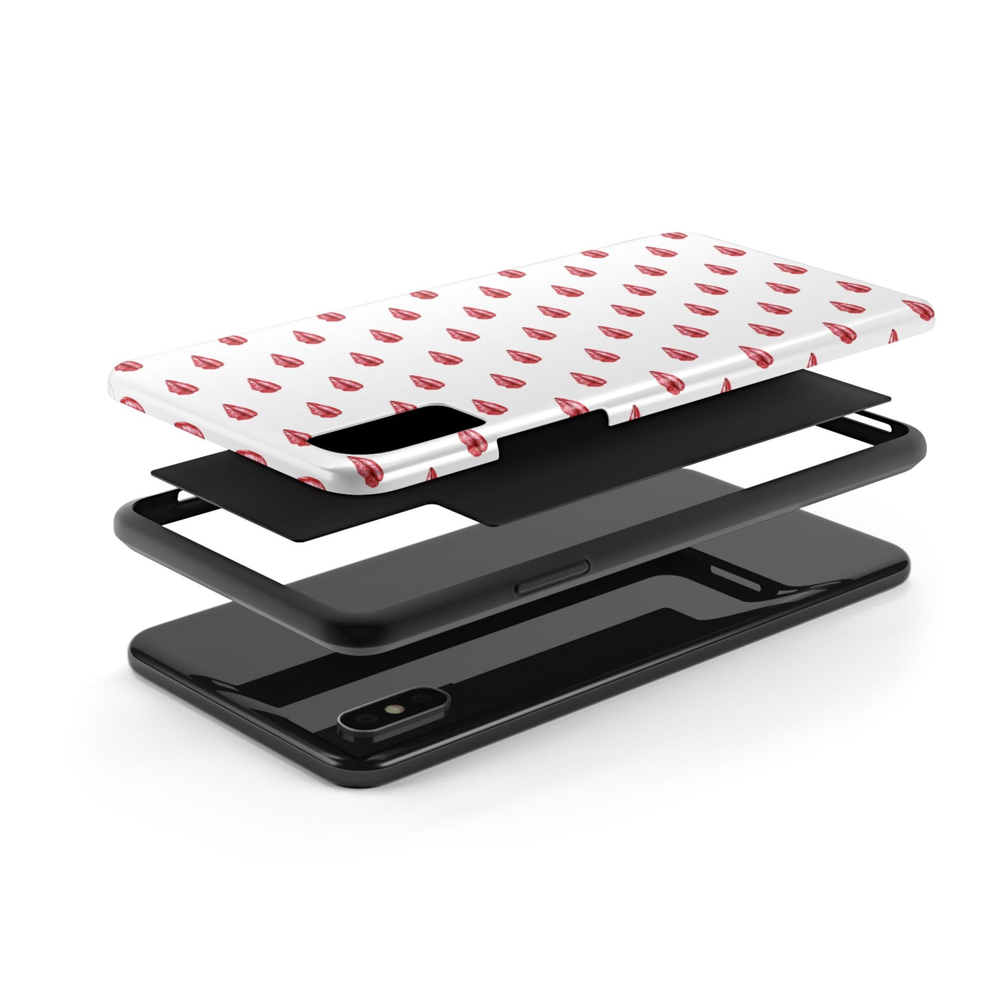 Lip Print Tough Phone Cases, Cute Phone Accessories, Stylish Phone Covers, Gifts for Her, Trendy Tech Essentials