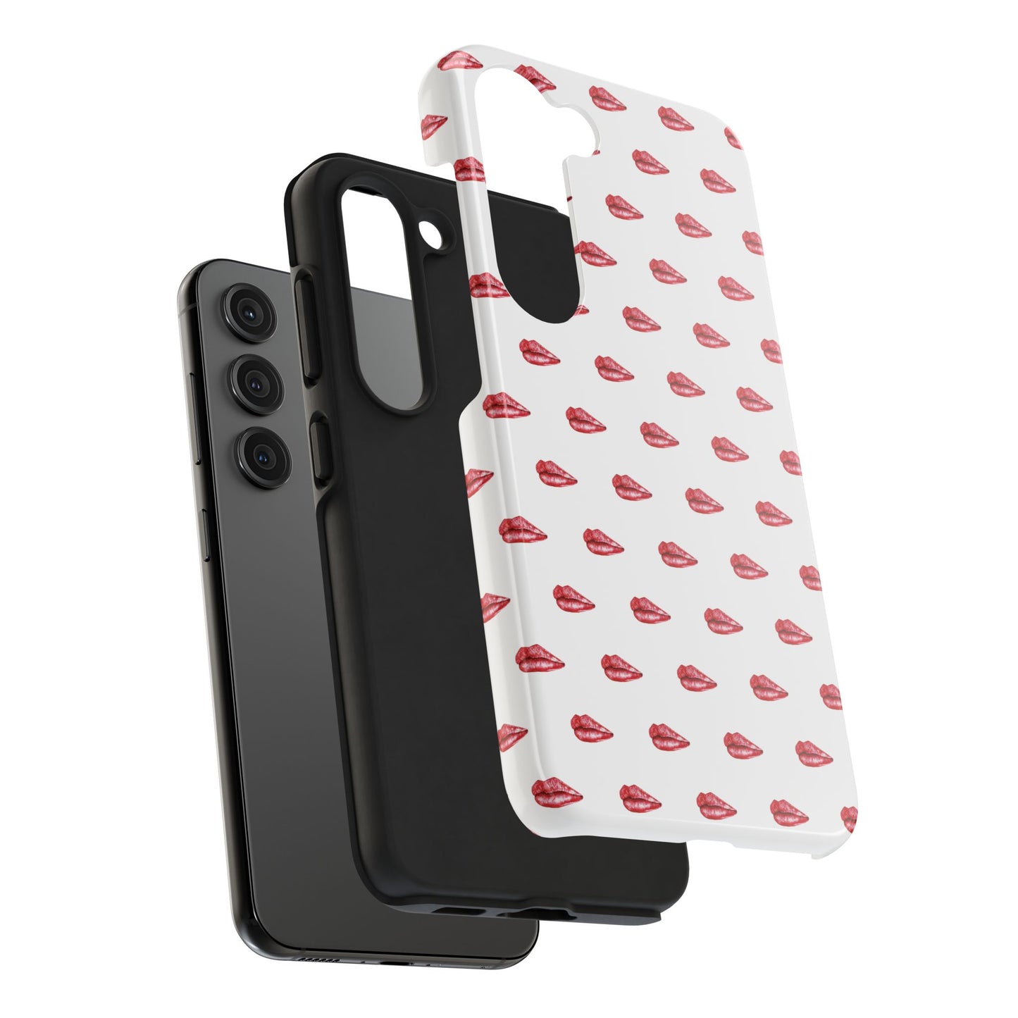 Lip Print Tough Phone Cases, Cute Phone Accessories, Stylish Phone Covers, Gifts for Her, Trendy Tech Essentials