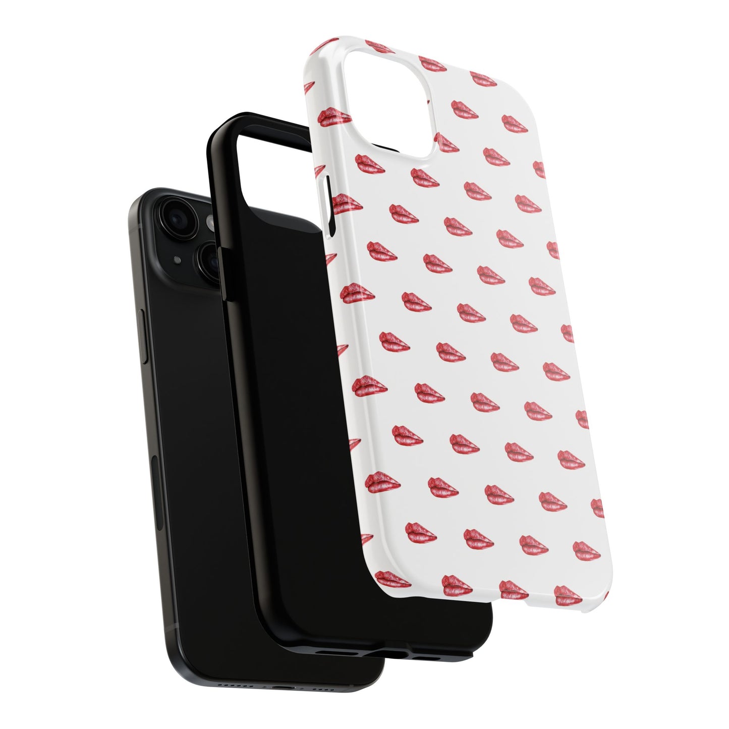 Lip Print Tough Phone Cases, Cute Phone Accessories, Stylish Phone Covers, Gifts for Her, Trendy Tech Essentials
