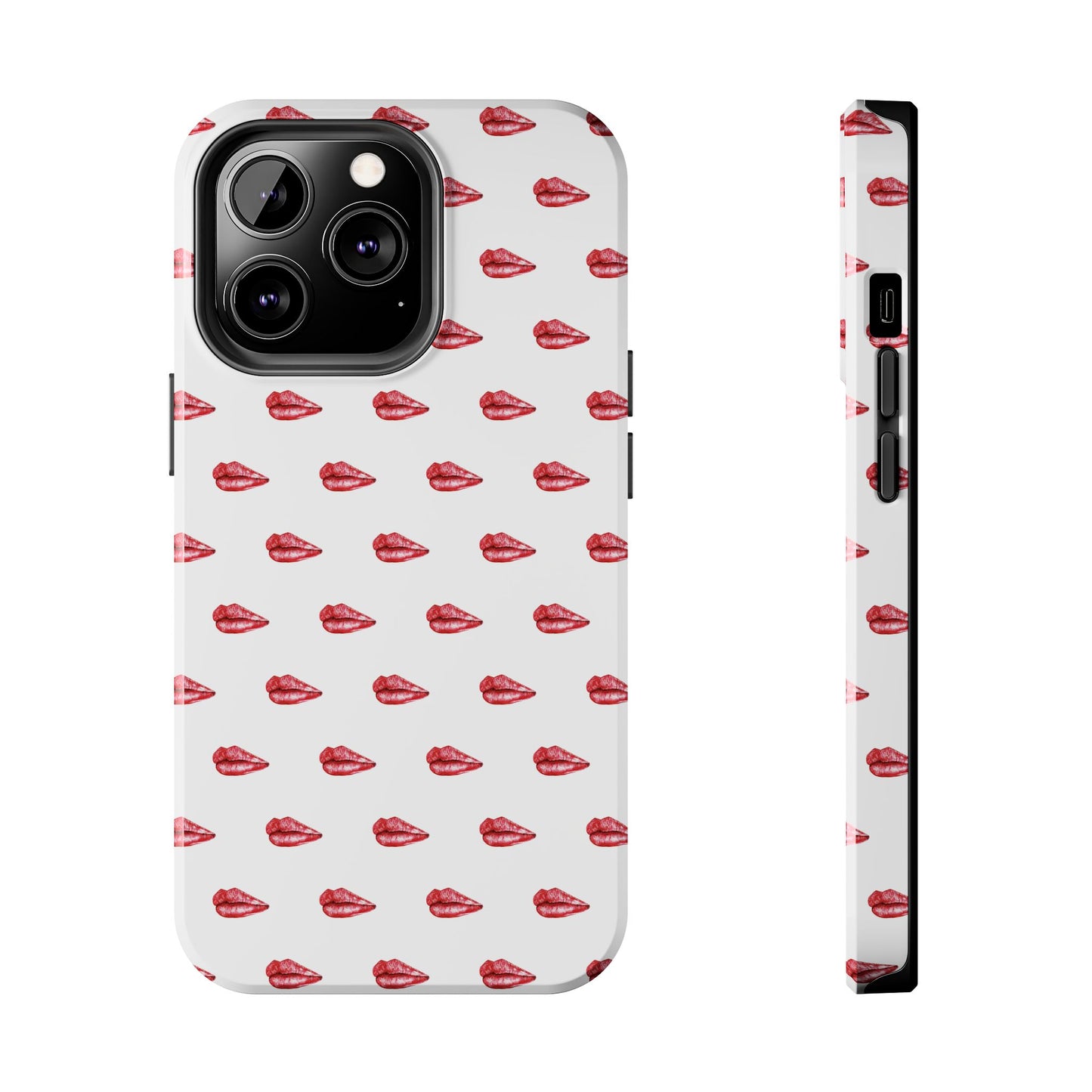 Lip Print Tough Phone Cases, Cute Phone Accessories, Stylish Phone Covers, Gifts for Her, Trendy Tech Essentials