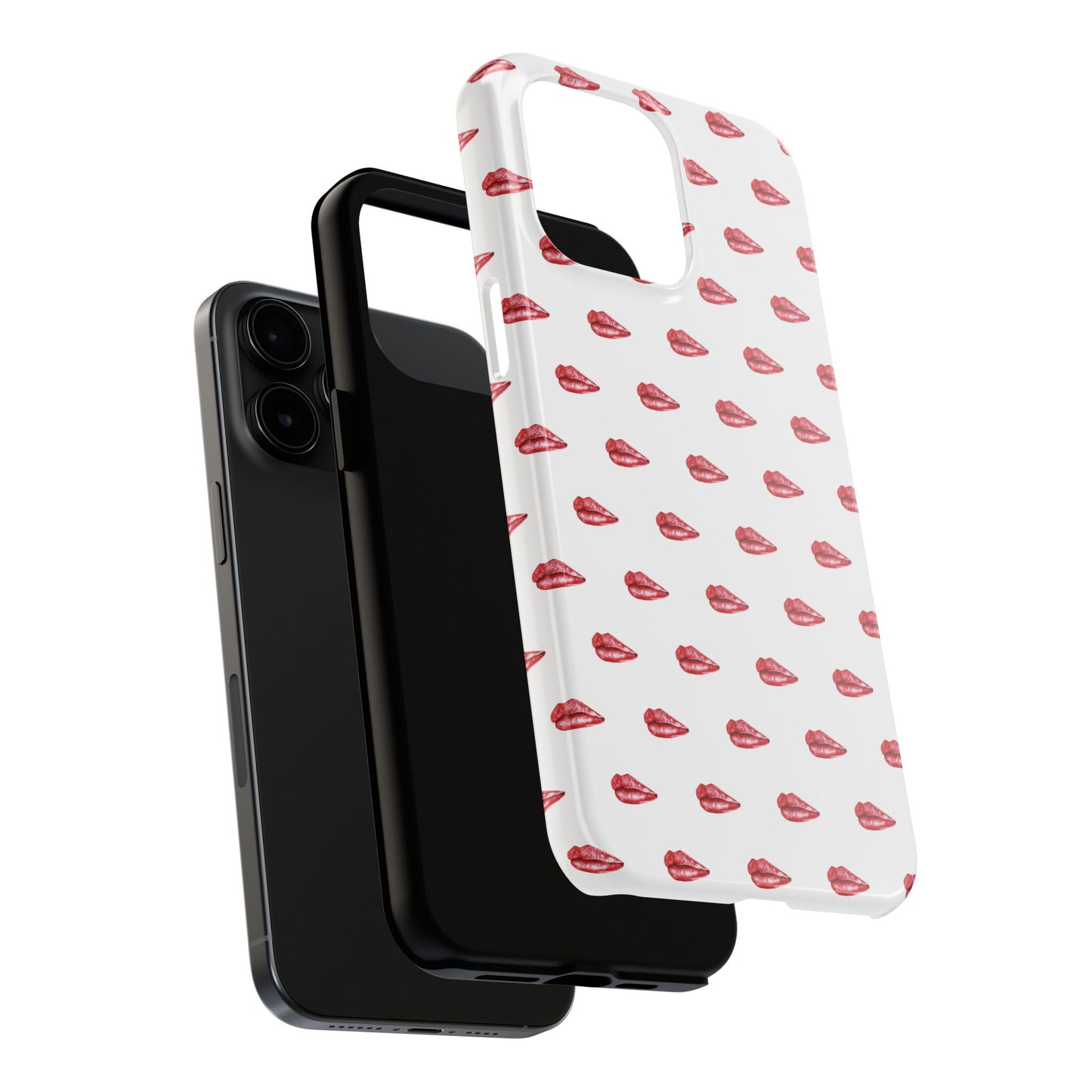 Lip Print Tough Phone Cases, Cute Phone Accessories, Stylish Phone Covers, Gifts for Her, Trendy Tech Essentials