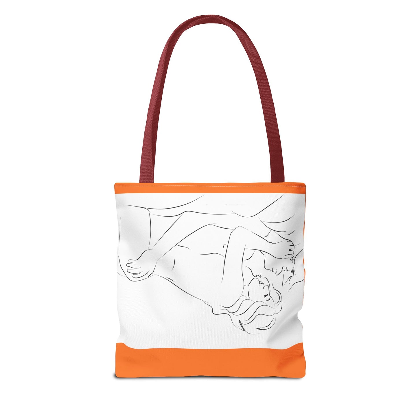 Sensual Art Tote Bag, Unique Beach Bag, Boho Chic Carryall, Gift for Her, Romantic Design for Date Night