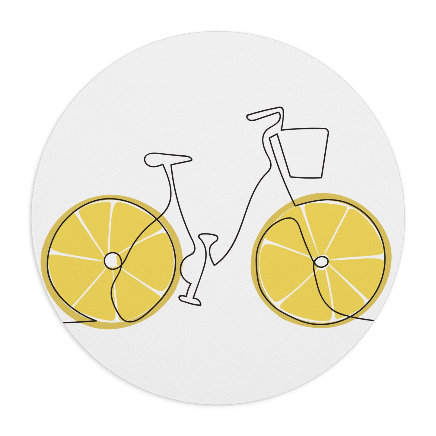 Lemon Bicycle Mouse Pad, Fun Office Decor, Gift for Cyclists, Unique Desk Accessory, Bright & Cheerful