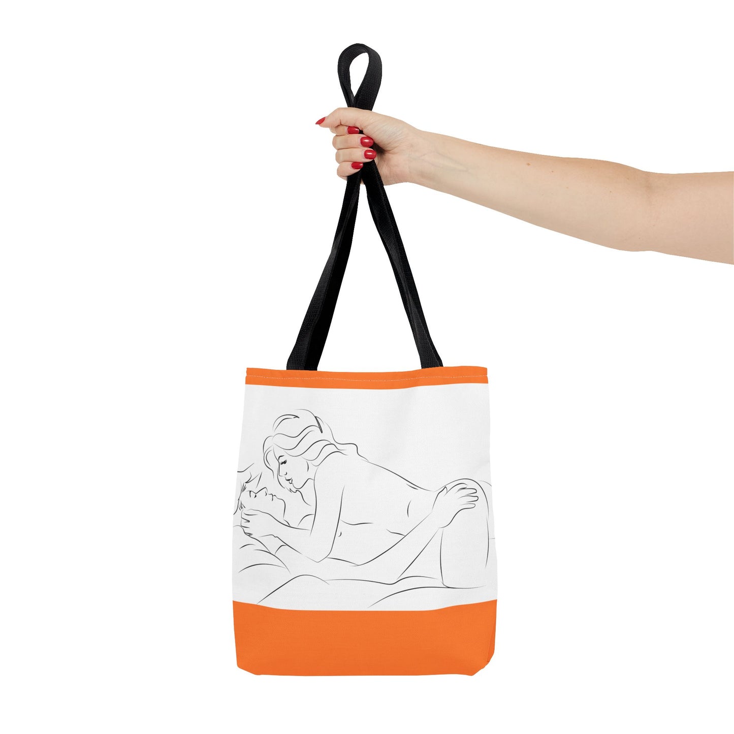 Sensual Art Tote Bag, Unique Beach Bag, Boho Chic Carryall, Gift for Her, Romantic Design for Date Night