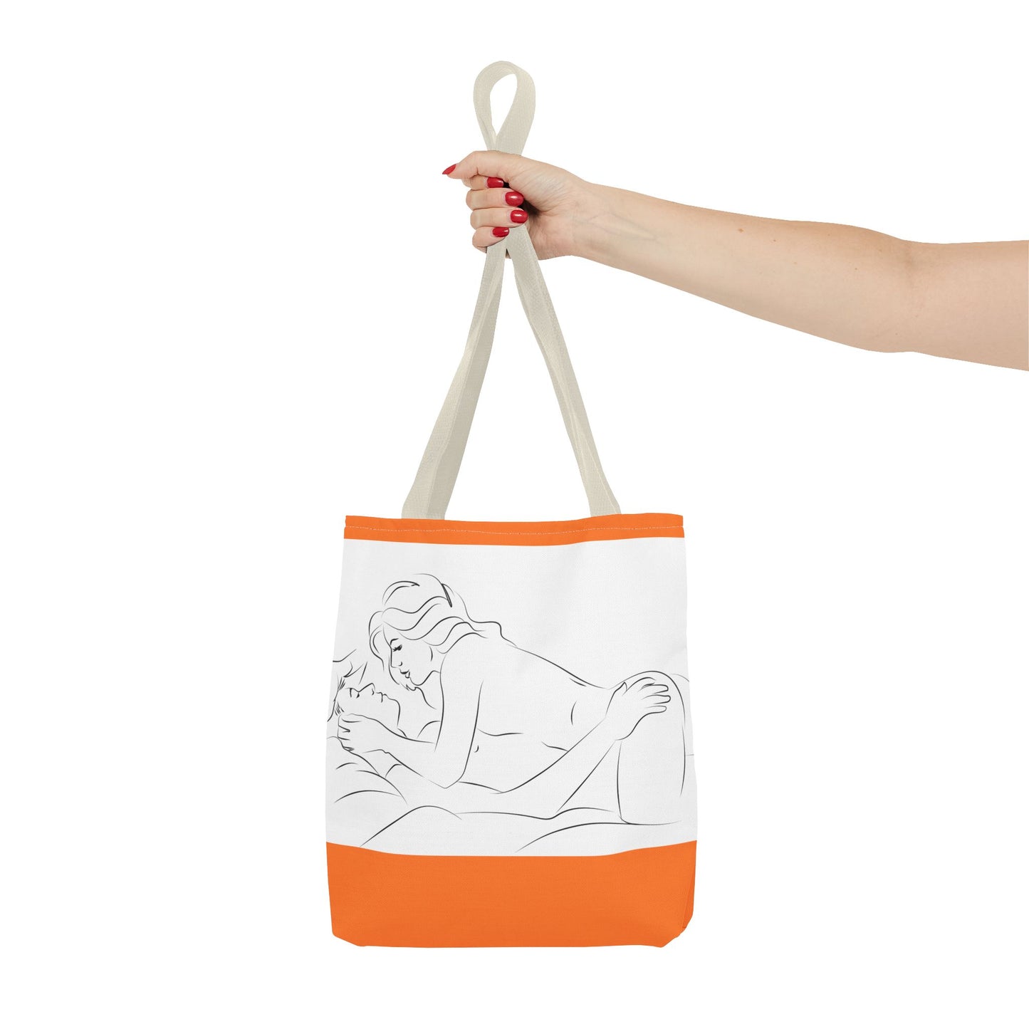 Sensual Art Tote Bag, Unique Beach Bag, Boho Chic Carryall, Gift for Her, Romantic Design for Date Night