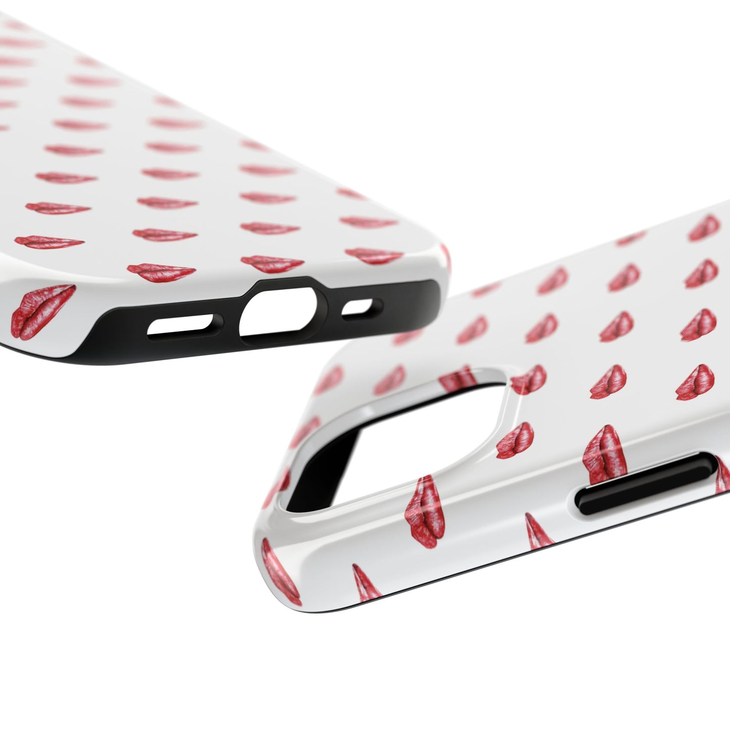 Lip Print Tough Phone Cases, Cute Phone Accessories, Stylish Phone Covers, Gifts for Her, Trendy Tech Essentials