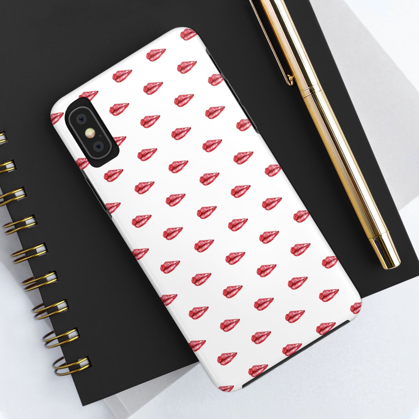 Lip Print Tough Phone Cases, Cute Phone Accessories, Stylish Phone Covers, Gifts for Her, Trendy Tech Essentials