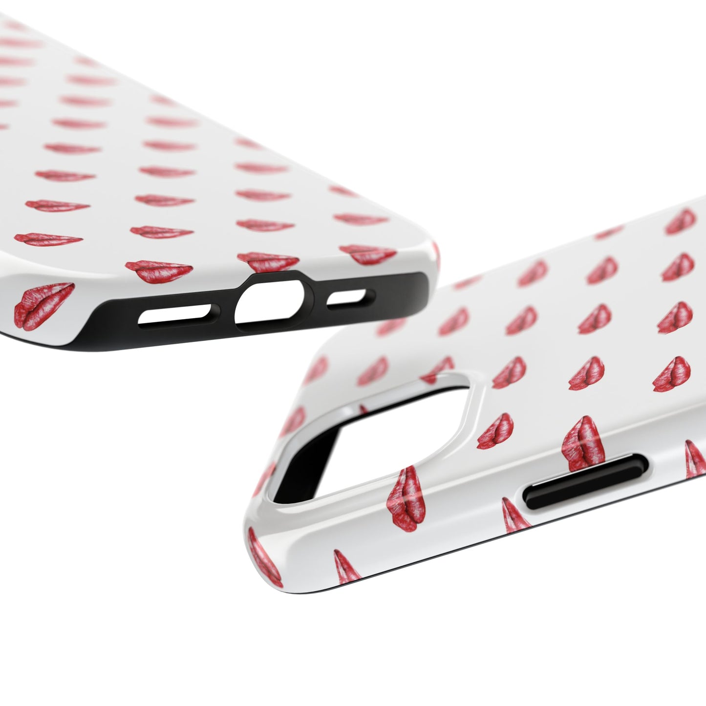 Lip Print Tough Phone Cases, Cute Phone Accessories, Stylish Phone Covers, Gifts for Her, Trendy Tech Essentials