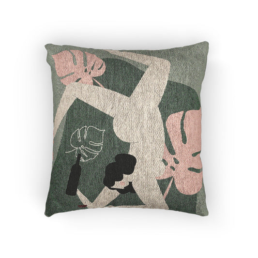 Artistic Woven Pillow, Modern Home Decor, Bohemian Accent, Couch Cushion, Unique Gift for Her, Living Room Accessory