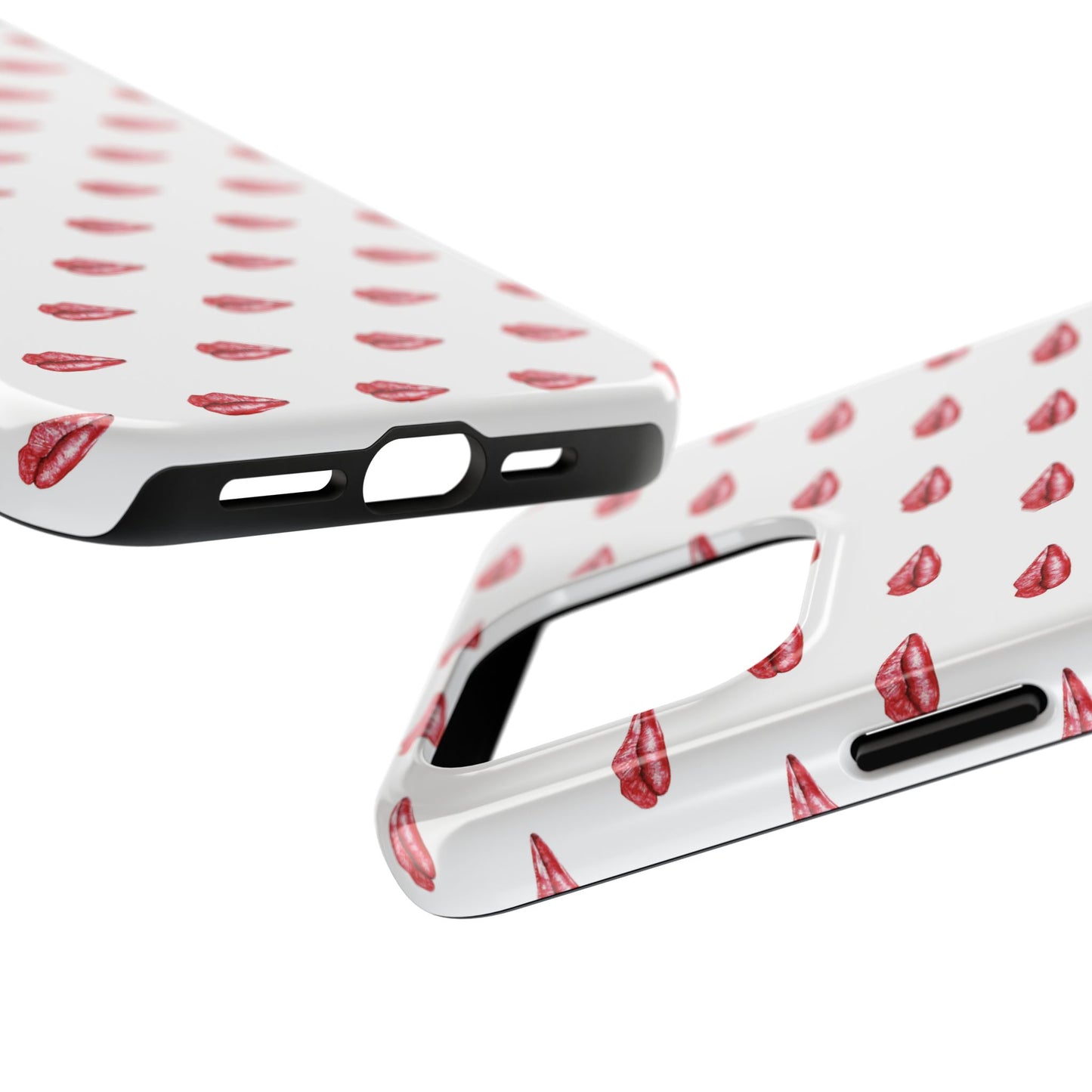 Lip Print Tough Phone Cases, Cute Phone Accessories, Stylish Phone Covers, Gifts for Her, Trendy Tech Essentials