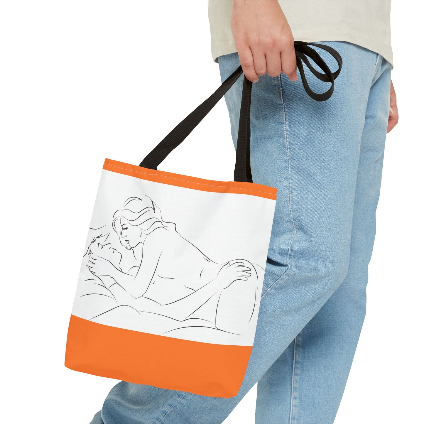Sensual Art Tote Bag, Unique Beach Bag, Boho Chic Carryall, Gift for Her, Romantic Design for Date Night