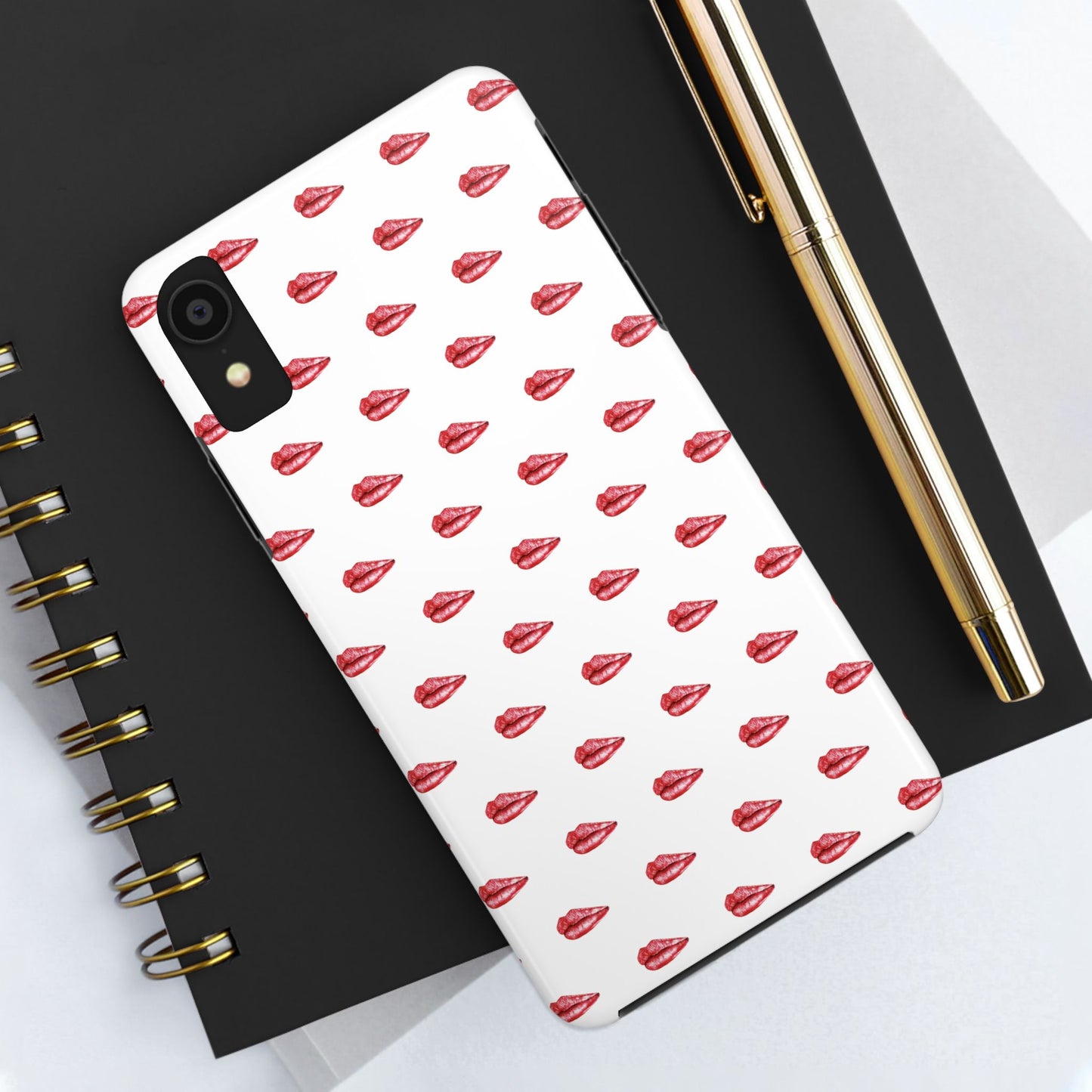 Lip Print Tough Phone Cases, Cute Phone Accessories, Stylish Phone Covers, Gifts for Her, Trendy Tech Essentials