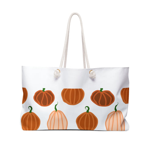 Autumn Pumpkins Weekender Bag | Fall Travel Tote, Halloween Gift, Farmhouse Decor, Pumpkin Lover's Carryall