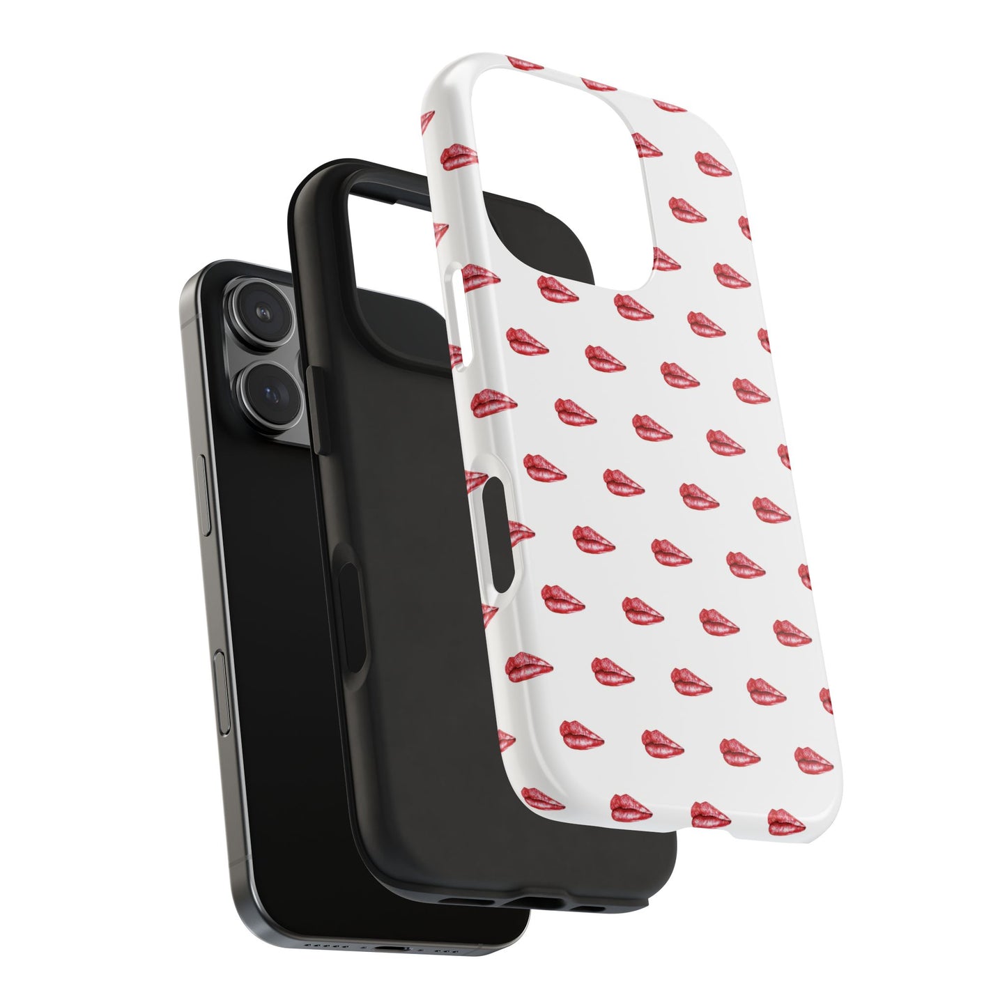 Lip Print Tough Phone Cases, Cute Phone Accessories, Stylish Phone Covers, Gifts for Her, Trendy Tech Essentials