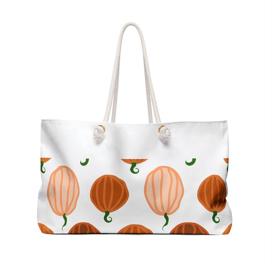 Autumn Pumpkins Weekender Bag | Fall Travel Tote, Halloween Gift, Farmhouse Decor, Pumpkin Lover's Carryall