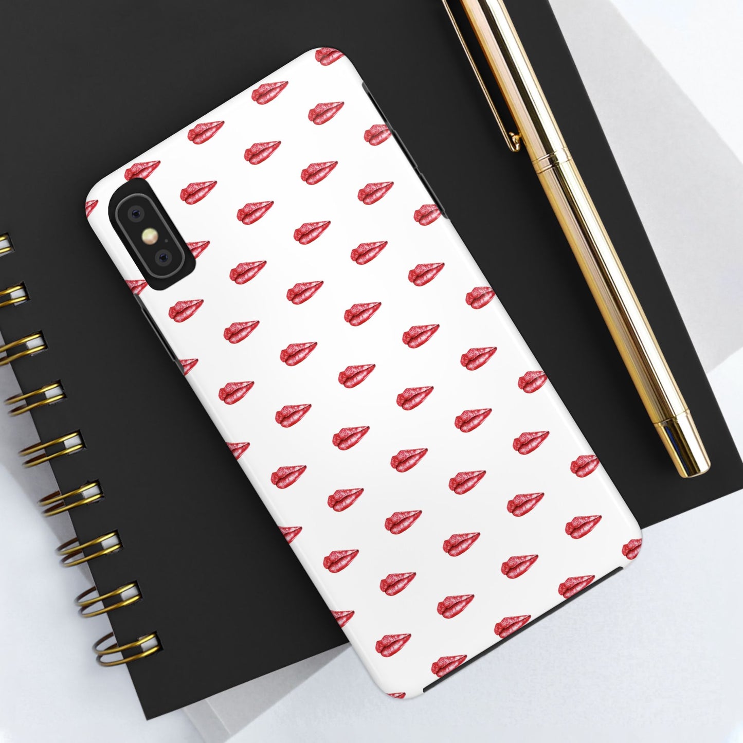 Lip Print Tough Phone Cases, Cute Phone Accessories, Stylish Phone Covers, Gifts for Her, Trendy Tech Essentials