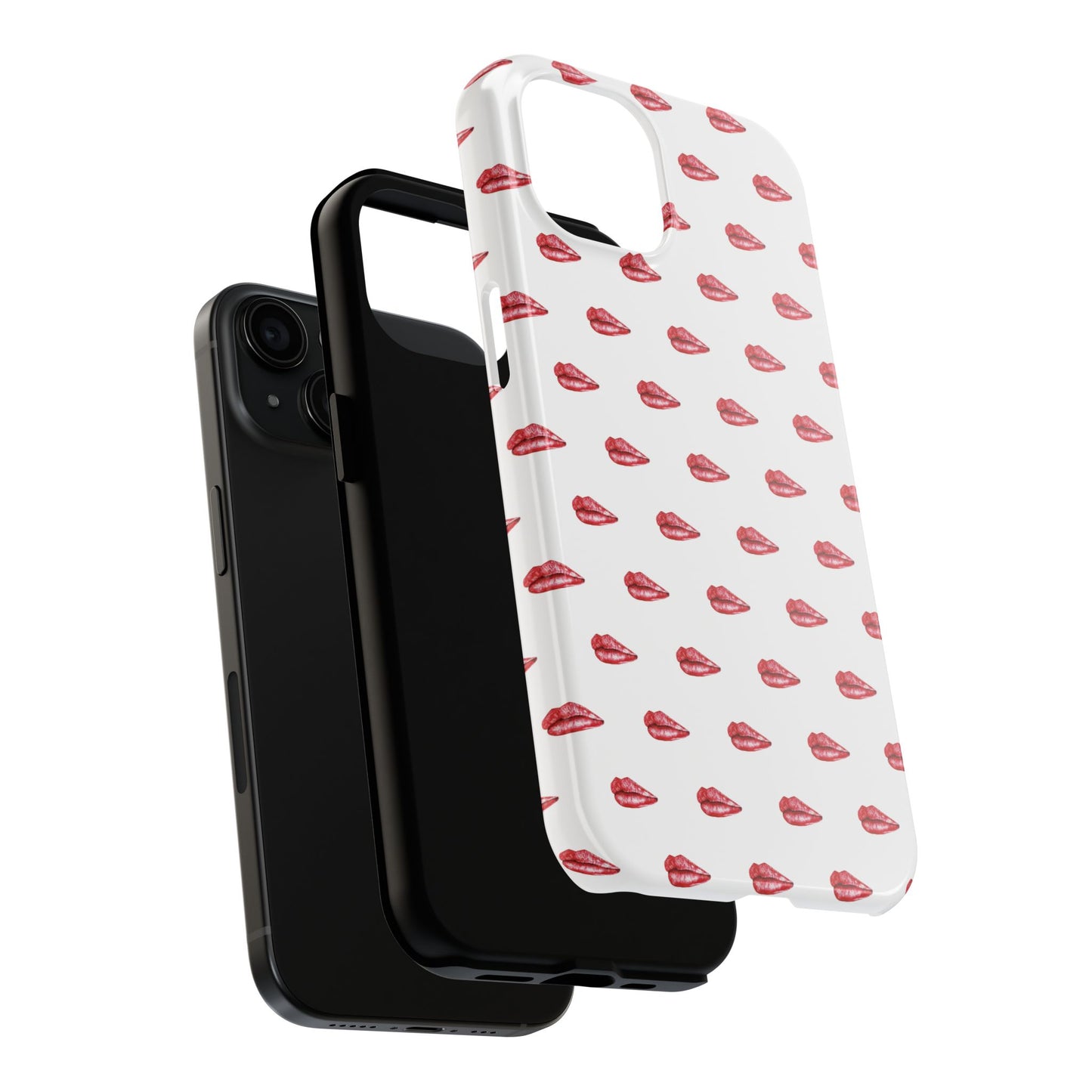 Lip Print Tough Phone Cases, Cute Phone Accessories, Stylish Phone Covers, Gifts for Her, Trendy Tech Essentials