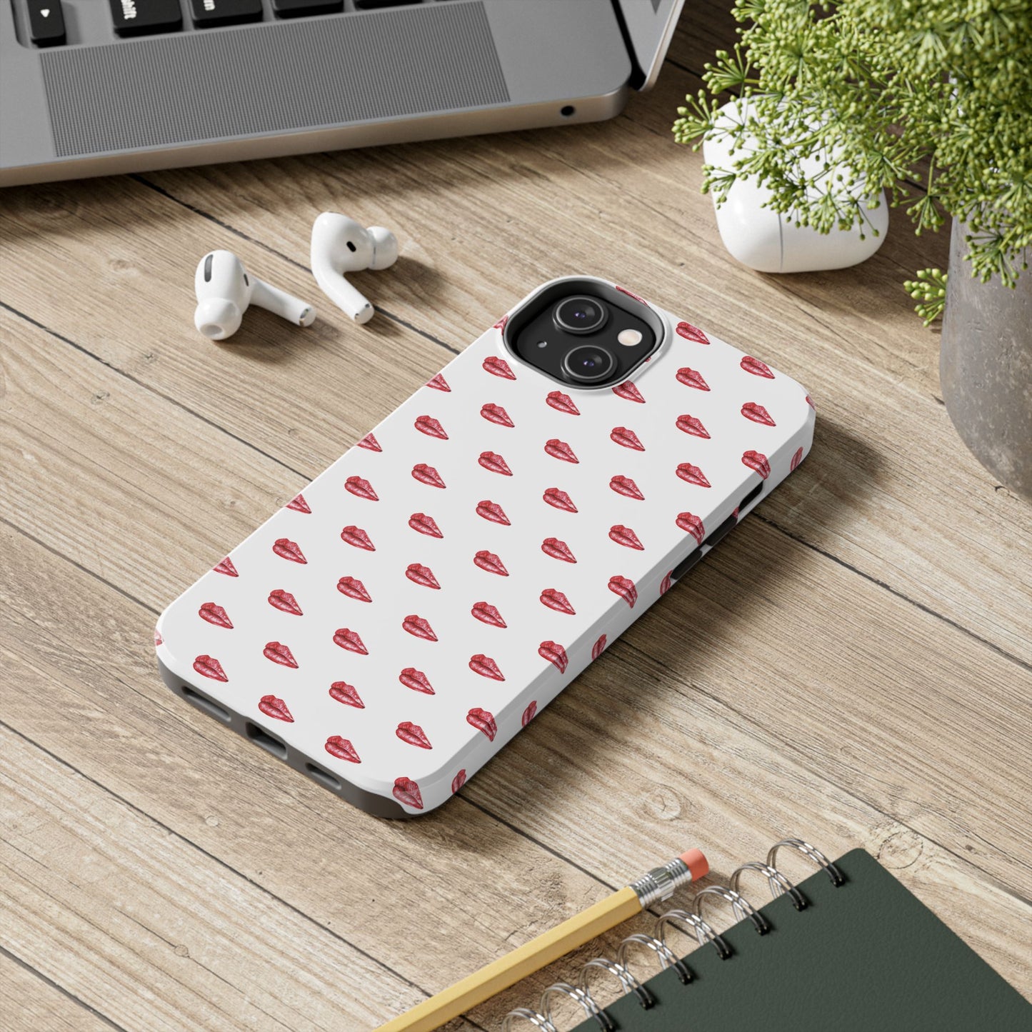 Lip Print Tough Phone Cases, Cute Phone Accessories, Stylish Phone Covers, Gifts for Her, Trendy Tech Essentials