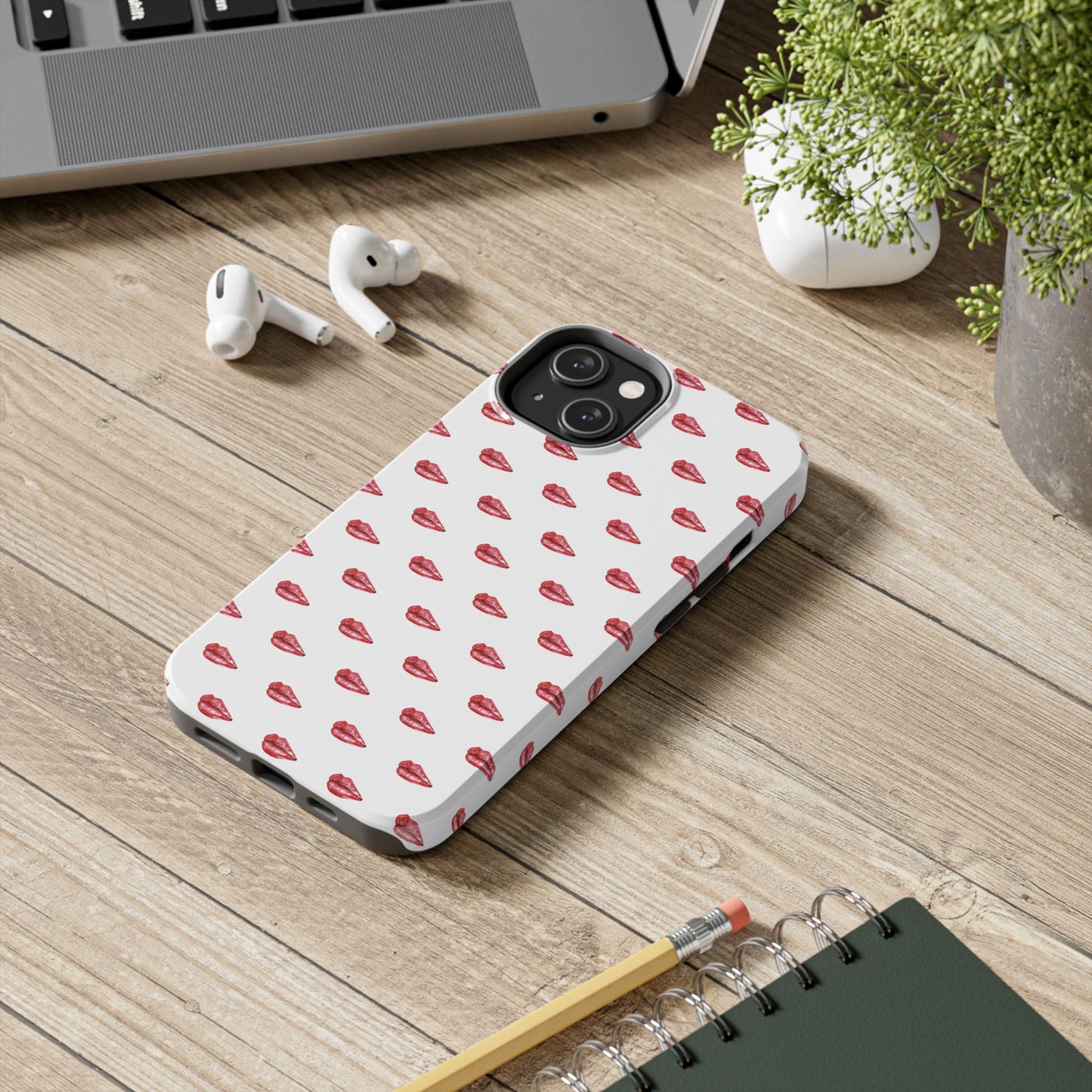 Lip Print Tough Phone Cases, Cute Phone Accessories, Stylish Phone Covers, Gifts for Her, Trendy Tech Essentials